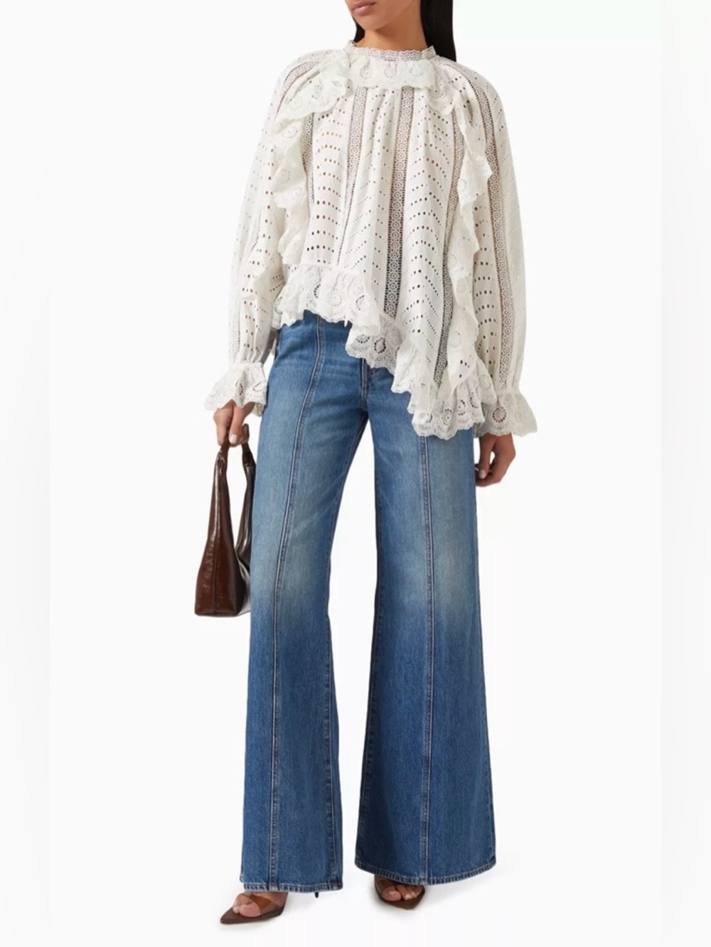 Ulla Johnson Ivory Eyelet Lace Blouse - Picture 6 of 10
